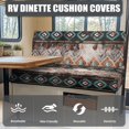 thumbnail image 4 of XYZCANDO Aztec RV Dinette Cushion Covers Universal RV Accessories for Inside Bench Cushion Comfortable 2 Seat Sofa Cover Stretchable Slip Covers for Loveseat Green, 4 of 7