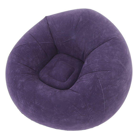 GOOHOCHY Dark Blue Inflatable Air Sofa Chair Soft PVC Bean Bag for Camping Travel and Home