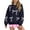 Navy, variant on Women Tops Women's Long Sleeve Sweatshirt Casual Crewneck Loose Fit Pullover Fleece Tops, Bow Print Fall Winter Fashion with Soft Fabric for Comfortable Wear,Beige,L