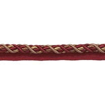 7/16" (1cm) Large Shiny Decorative Decorative Twisted Rope Cord with Lip | Cord Trim # 0716BL,, Taupe Burgundy Red #8612 (Burgundy Red, Taupe Beige, Dark Red) Sold By The Yard (36"/3 ft/0.9m)