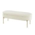 thumbnail image 4 of Chloe Contemporary/Glam Storage Bench in Gold Metal and Cream Velvet by LumiSource, 4 of 5