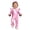 Pink, variant on Little Girls Shiny Metallic Overalls Romper Ruffled Bodysuit Sparkly Birthday Party Dress-up Ivory 3-6M