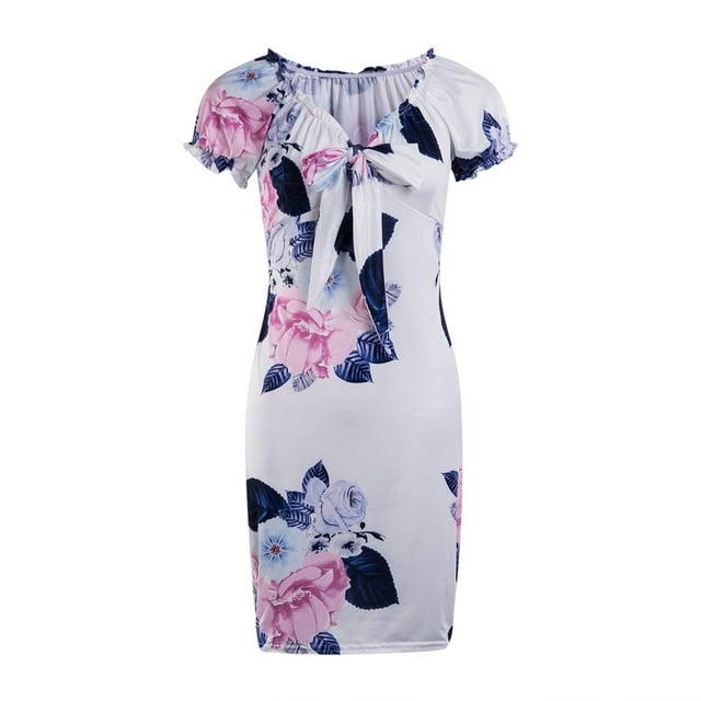 Women Summer Short Sleeve Bodycon Mini Dress
