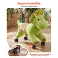 thumbnail image 4 of VEVOR Ride On Horse, Riding Dinosaur Toys for Kids, Features Lifelike Dinosaur Roars, No Battery Required, 360-Degree Flexible Smooth Wheels,88 lbs Max Load Capacity, 4 of 9