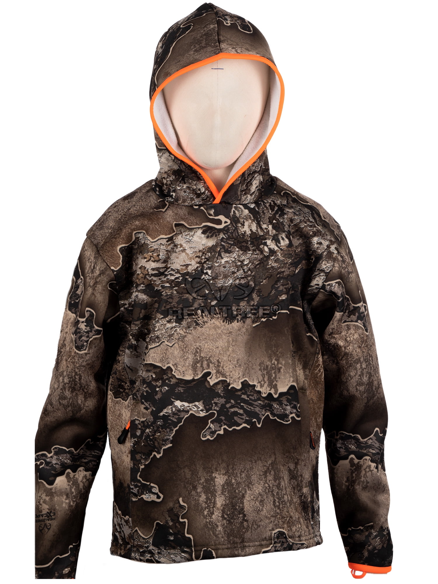 Kid's and Youth's Camo Hunting Performance Hoodie Pullover Sweatshirt by Realtree, Sizes XS-XL