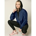 thumbnail image 4 of Made by Johnny Women's Classic Lightweight Jacket Multi Pocket Windbreaker Bomber Jacket M NAVY, 4 of 6