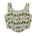 thumbnail image 2 of Lilgiuy Women Leaves Printing Forward Bandage Retro Corset Straps Tank Top Green,12 Fall Clothes for 2022 Spring Winter, 2 of 5