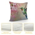 thumbnail image 4 of GOSMITH  Hummingbird Throw Pillow Cover Lovely Hummingbird and Pink Flowers Oil Painting Art Decorative Rectangular Pillowcase for Sofa and Bed Couch, 4 of 5