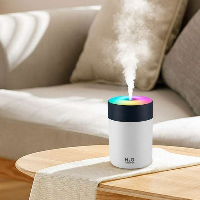 Xihbxyly Humidificador de Taza Colorido, Aromaterapia Silenciosa, Hidratante y Purificador de Aire, Ideal para Dormitorio, Oficina o Coche, con Efectos de Luz Relajantes, Capacidad de 300 Ml, Aliment