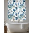 thumbnail image 5 of Blue Green Floral Sheer Curtains 72 inches Long, Vintage Watercolor Pastoral Flower Leaf Light Filtering Sheer Window Curtains Rod Pocket Voile Drapes for Bedroom Living Room, 2 Panels 52"W x 72"L, 5 of 7