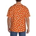 thumbnail image 3 of Balery Dots On Orange Background Camisa Casual de Manga Corta con Botones para Hombre, Texturizada, Estilo Cubano, para Playa, Verano-Medium, 3 of 5
