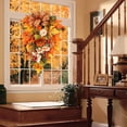 thumbnail image 4 of Fall Harvest Autumn Wreaths Swag Decorative, 55×32cm Front Door Swag with Fall Leaves Artificial Sunflowers berries for Thanksgiving Christmas Halloween Decor, 4 of 7