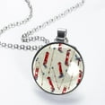 thumbnail image 2 of Christmas Glass Design Circle Pendant Necklace - Elegant Jewelry Piece, 2 of 5