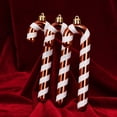 thumbnail image 6 of 6PCS Christmas Candy Cane Ornaments for Tree Decor, Vintage Glitter Baubles for Wreath Garland, Shatterproof Classic Candy Decorations for Holiday Party Decor, 4.9IN, 6 of 6