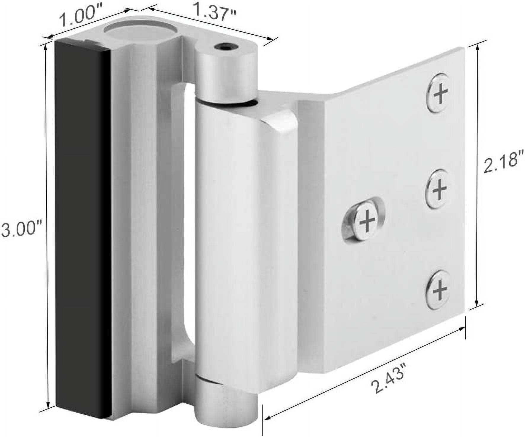 Home Security Door Reinforcement Lock - Safety Child Proof Door Locks with 8 Screws for Inward Swinging Front Doors, Extra Add a Top Lock Inside Withstands 800 lbs Deadbolt Latch, Guard Bedroom Patio