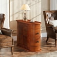 thumbnail image 5 of Finmind End Table with 2 Drawers, Slim Sofa Side Table and Nightstand, Brown, 5 of 10