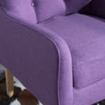 thumbnail image 6 of GDF Studio Boca Grande Mid Century Modern Fabric Tufted Accent Chairs, Set of 2, Purple and Natural, 6 of 12