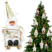 BinKFF Christmas Miniature Figurines, Mini Christmas Santa Claus Ornaments Christmas Miniature Ornament Resin Santa Figurines for Xmas Santa Claus Decoration Christmas Party Supplies