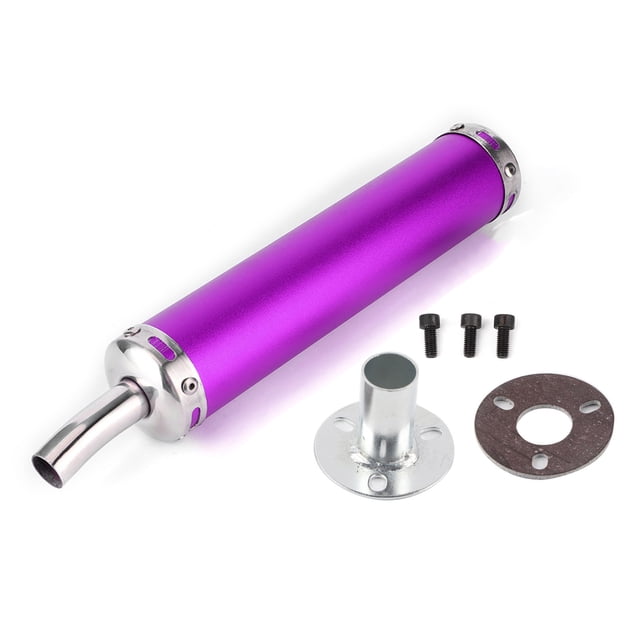 Silenciador de escape de acero inoxidable de 20 mm/0,8 pulgadas, piezas modificadas para motocicleta de 2 tiempos, color morado