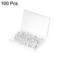 thumbnail image 3 of Unique Bargains Thumb Tacks Plastic Push Pin Steel Point for Office, White 100 Pack, 3 of 5