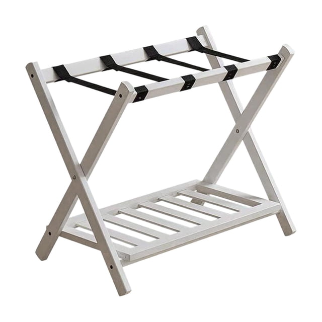 DOLITY Luggage Rack for Guest Room Suitcase Stand Multipurpose Shoe Rack for Travel White