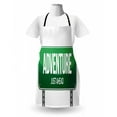 thumbnail image 3 of Adventure Apron, Signboard Road Travel Highway Just Ahead Typography on Plain Background, Unisex Kitchen Bib with Adjustable Neck for Cooking Gardening, Adult Size, White Hunter Green, by Ambesonne, 3 of 4