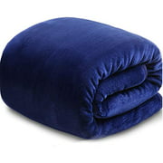 Fleece Blanket King Size Fuzzy Soft Plush Blanket Oversized 330GSM for All Season Spring Summer Autumn Throws for Couch Bed Sofa, 108 by 90 Inches, Royal Blue
