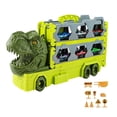 thumbnail image 1 of Pista de juguete de dinosaurio, coche deslizante, vehículo de dinosaurio transformador, tobogán divertido del paraíso, doble pista deslizante para, 1 of 8