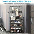 thumbnail image 5 of Coat Rack, Shoe Rack For Entryway, Shoe Organizer For Entryway Bench Hall Tree With Hooks For Bedroom, Rack Coat Combo, Hallway Shelf For Storage Shoes, Clothes, Coat, Hat, Bag, Umbrella, 5 of 9