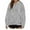Gray, variant on Zpanxa Women's Loose Fit Fleece Hooded Sweatshirt Long Sleeve Athletic Top Outdoor Yoga Gym Sports Wear Comfort Casual Street Style