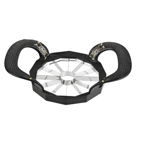 Apple Cutter Slicer and Corer, Heavy Duty Apple Cutting Tool, Stainless Steel Fruit Cutter 12 Slices(black)