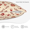 thumbnail image 5 of Bingfone Red Wine Linen Throw Pillow Covers Cushion Case Pocket Button Vintage Farmhouse Pillowcase for Sofa Couch Bed 16"x16", 5 of 9