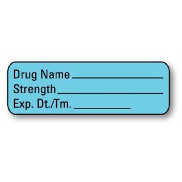 United Ad Label Blank Anesthesia Syringe Label Anest Syringe, Blank Lt Blue, Each Model