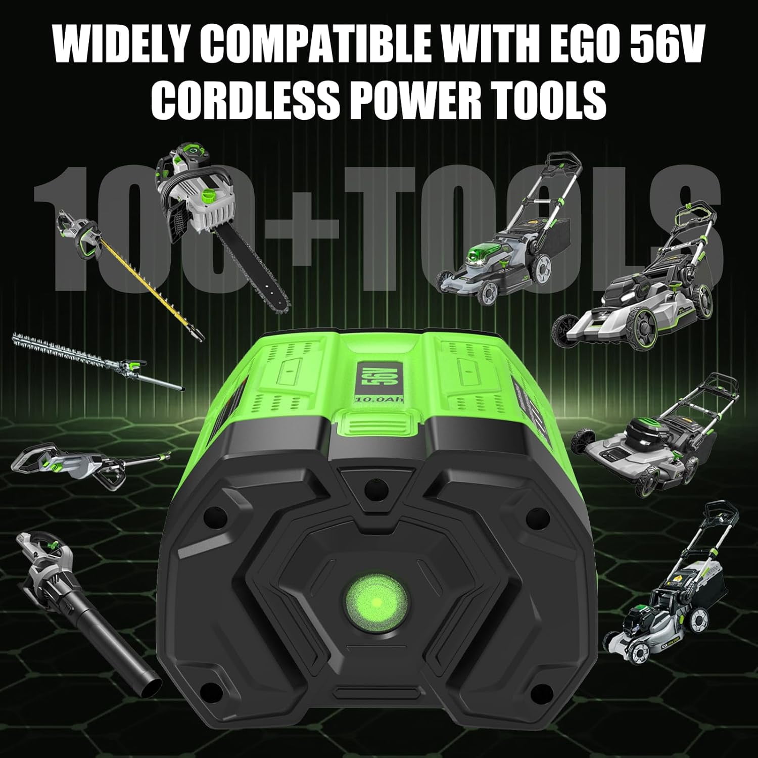 10Ah 56 Volt BA5600T Battery Replacement for EGO 56V Batteries BA2800 BA4200 BA1400 Compatible with EGO 56V CS1604 CS1804 CS1403 HT2400 LB6504 LB5804 LB6500 LB4800 PH1400 Power Tools