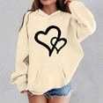 thumbnail image 2 of XAOFW Kids Hoodies Girls Boys Cute Love Heart Printing Sweatshirts Long Sleeve Hood Loose Leisure Holiday Vacation Outerwear Coats, 2 of 4