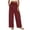 *Wine, variant on VBVC Women's Smocked Wide Leg Pants,Casual Loose-Fit Flowy Trousers For Women,Ladies Lightweight Loungewear with Pockets,Army Green,S-2XL
