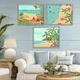 thumbnail image 6 of Busy Beach And Flowers 3 Piece Gray Framed Giclee Art Set, design by Nabeela Rumi, 6 of 8