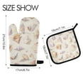 thumbnail image 2 of Yayeee Oven Mitts and Pot Holder Set of 4 Heat Resistant Kitchen Gloves Baking Hot Pad, Colorful Watercolor Seashells, 2 of 5