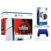 Sony PlayStation 5 Slim Disc Call of Duty Modern Warfare 3 Bundle with Extra Cobalt Blue Controller and Surge Dual Controller Charge Dock