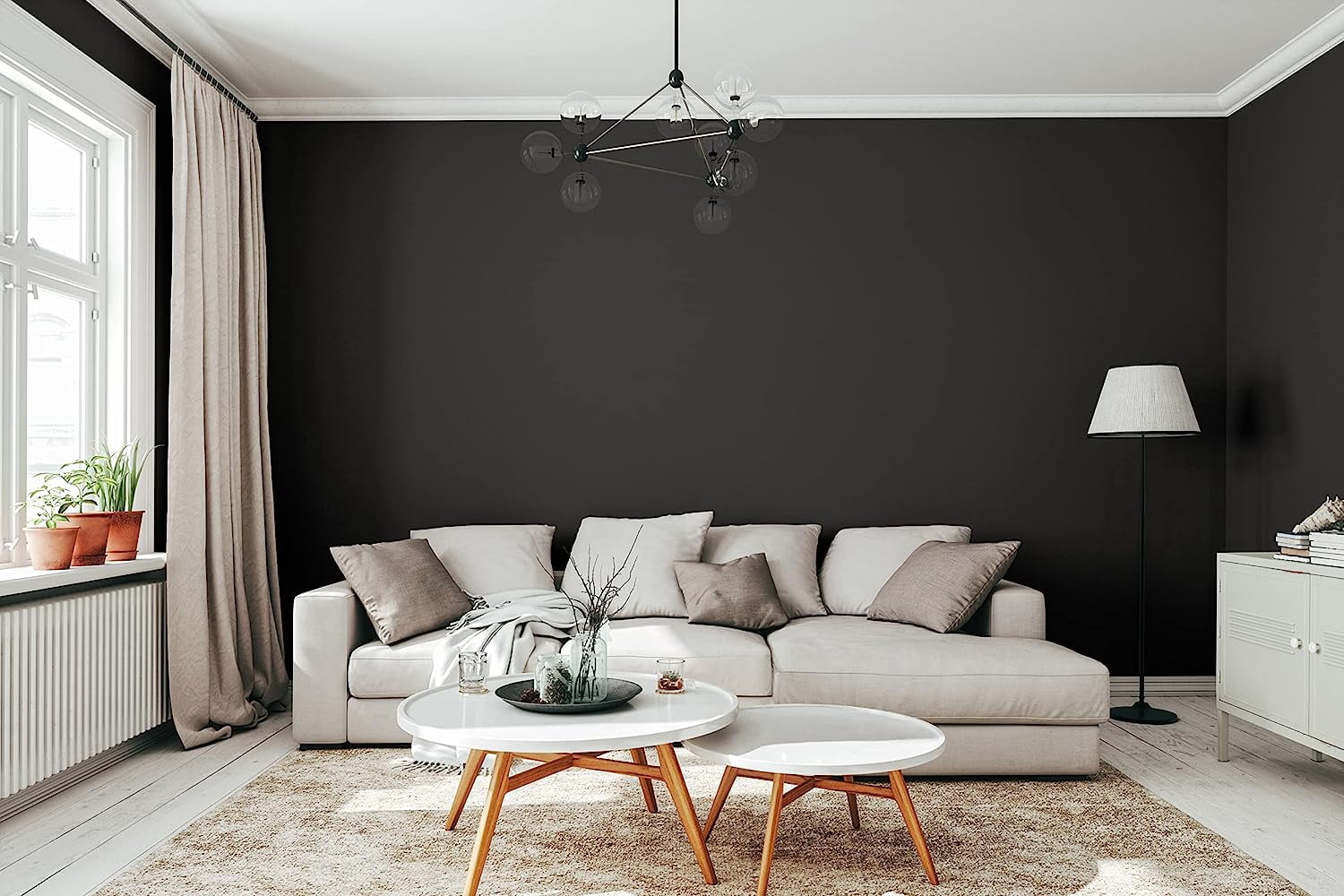 Rust-Oleum Sure Color Eggshell Black Interior Wall Paint and Primer, Gallon