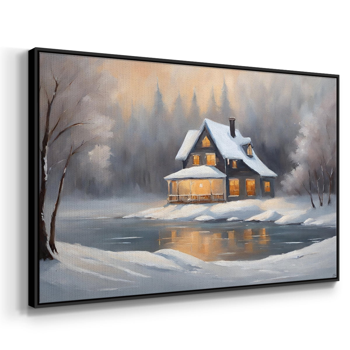 Vintage Landscape-CCXI By Wexford Home Framed in Black Wood Gallery Wrapped Canvas 17 in. x 25 in.