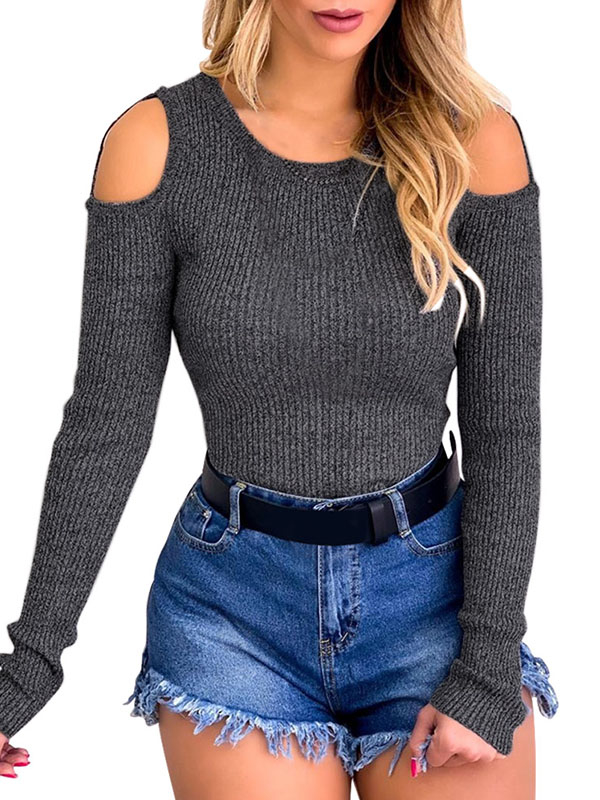 cold shoulder fitted tops