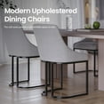 thumbnail image 3 of COLAMY Set of 2 Dining Chairs, Modern Upholstered Fabric Kitchen Chairs with U-Shaped Metal Legs, Armless Mid-Back Side Chairs for Home and Hotel, Light Gray, 3 of 12