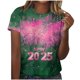 thumbnail image 1 of Camisetas Casuales de Mujer Año Nuevo Impreso Suéter de Manga Corta Cuello Redondo, Top de Moda para el Uso Diario, 1 of 4