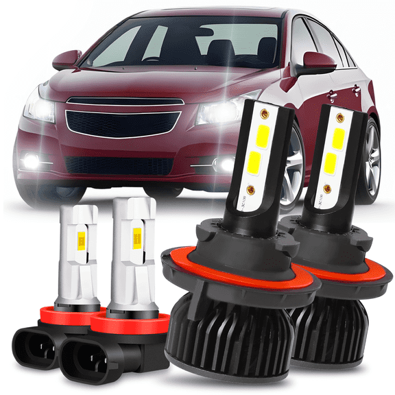 OBNDVU For Chevy Cruze 2011-2015 LED Headlight Bulb High Low Beam Fog Light Lamp Set 4pcs