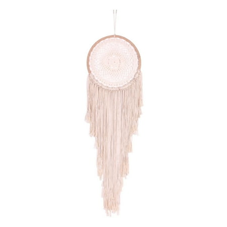 

Winter Decorations for Home Cracked Ice Crystals Creative Hand Woven Pendant Wooden Circle Cotton Thread Wall Decoration Pendant TV Background Wall Decoration Gift Christmas Ornament Glass
