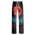 thumbnail image 4 of Fabrcox Halloween Pajama Pants for Women Funny Ghost Pumpkin Candy Womens Sleep Pants Fall Winter Festival Comfy Women's Lounge Pants Red XL, 4 of 5