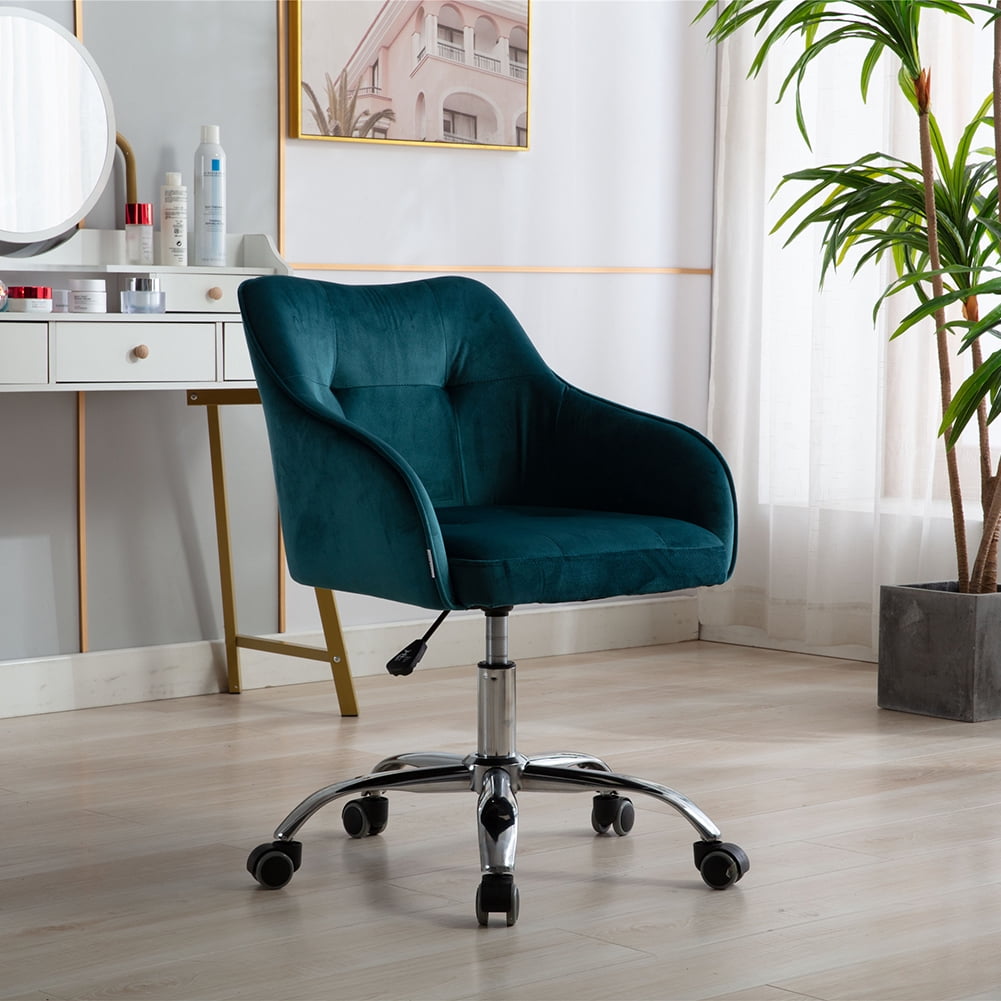 Veryke Modern Velvet Upholstered Desk Chair, Adjustable Leisure Swivel ...