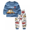 thumbnail image 1 of Kids Toddler Boys Girls Print Shoulder Button Long-sleeved Clothing+Pant Underwear/pajamas Two-piece Suit, 1 of 5