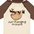 thumbnail image 4 of Inktastic Just Hanging Around with Cute Sloth Boys or Girls Long Sleeve Baby Bodysuit, 4 of 5